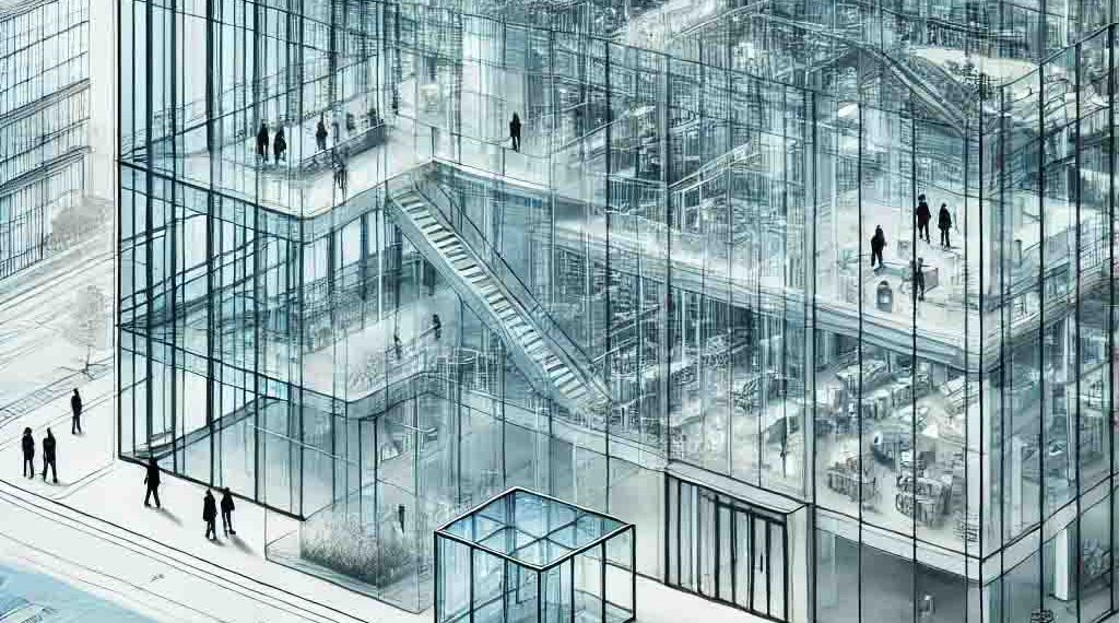 نمای شیشهای مدرن و پارتیشن شیشه ای در معماری سال 2025، استفاده از شیشه هوشمند در ساختمان پایدار