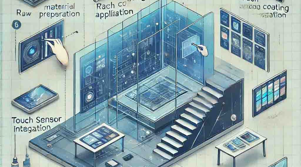 مراحل ساخت شیشه تعاملی با استفاده از نمایشگر شیشه ای شفاف و فناوری های نوین برای تبلیغات تعاملی شیشه ای و واقعیت افزوده روی شیشه