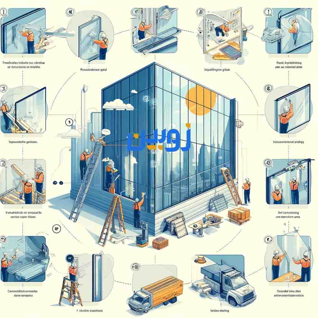 شیشه رفلکس چیست؟ تصویر مراحل نصب و کاربردهای شیشه رفلکس در ساختمان های مدرن و نمای شیشه ای