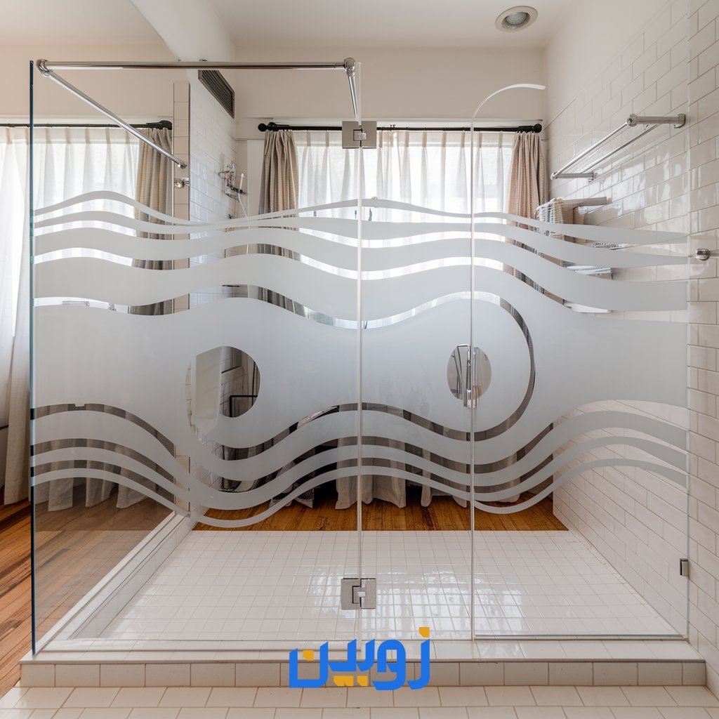 خرید پارتیشن شیشه ای طرح دار با بهترین قیمت پارتیشن شیشه ای از شرکت زوبین شیشه