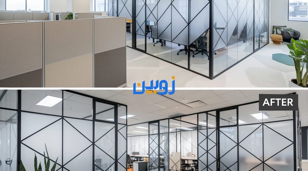 خرید پارتیشن اداری شیشه ای و طراحی پارتیشن شیشه ای در زوبین شیشه