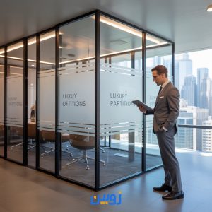 پارتیشن اداری لوکس از زوبین شیشه 09122788248