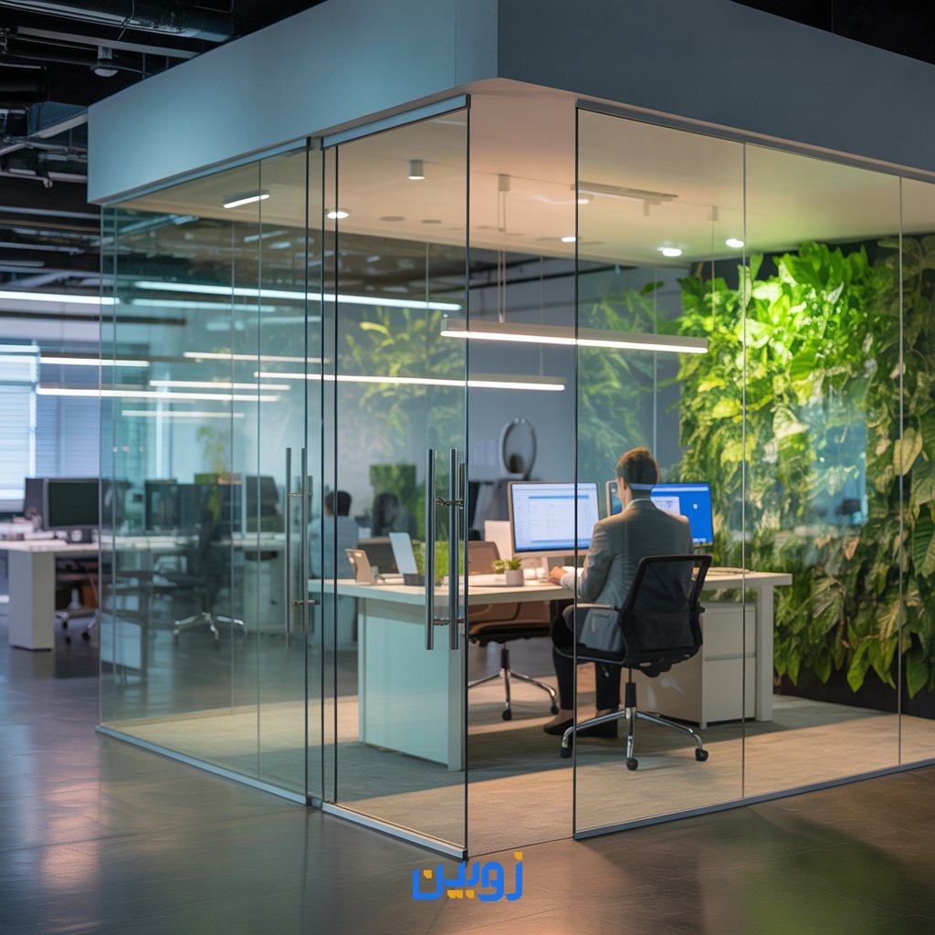 خرید پارتیشن اداری و پارتیشن اداری شیشه ای از زوبین شیشه 09122788248