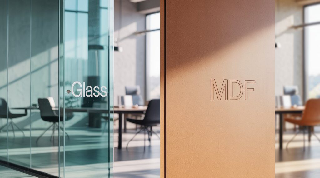 مقایسه پارتیشن شیشه ای و MDF