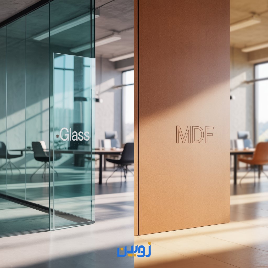 مقایسه پارتیشن شیشه ای و MDF